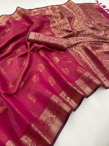 Ropa étnica atractiva, la mejor tela, última colección, Sari de seda Dola con blusa con bordado, trabajo, proveedor de moda para mujer - Product Image 2