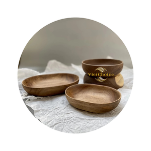 VietChoice Handmade Acacia Wood Disposable Bowls Eco-Friendly and Budget-Friendly Customizable for <b>Parties</b> in Viet Nam - Product Image 1