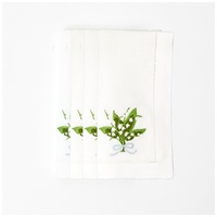 Broderie personnalisée muguet Design serviette de table serviette de table de haute qualité serviette en lin de haute qualité pour la maison hôtel