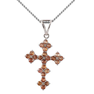 Vente en gros de bijoux de luxe style argent sterling 925 pendentif croix en pierre précieuse teinte rubis cadeau de Noël bijoux - Product Image 6