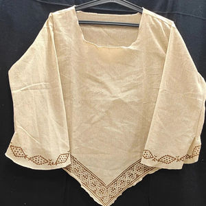 Casual Beige <b>Women's</b> Kaftan Top with Self-Design Full Sleeves Short Length Knitted Fabric Hollow out <b>Shrugs</b> - Product Image 1