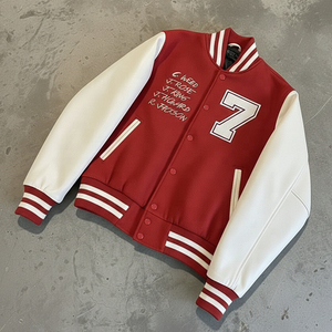 Chaqueta Universitaria de Lana de Lujo Personalizada, Letras y Logotipo Bordados, Manga de Gamuza, Chaqueta Universitaria con Letras, Chaquetas Universitarias - Product Image 6