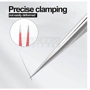 Pinzas para Pestañas de Acero Inoxidable con Punta Recta y Afilada HERMANN MEDITECH HM-ET-204, Logotipo Personalizable para Maquilladores y Belleza - Product Image 3