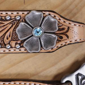 Premium Handcrafted <b>Leather</b> Western Headstall Breastplate Set High Quality Halters Hand Carved <b>Tooled</b> Design at Best Price - Product Image 4