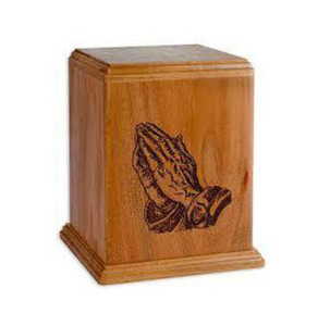 โกศไม้แกะสลักทำด้วยมือสำหรับผู้ชายและผู้หญิงโกศตกแต่งงานศพแบบทันสมัยสไตล์อเมริกัน - Product Image 1