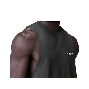 Camiseta sin mangas Unisex 100% de algodón con cuello redondo, ropa ligera Reversible para correr, de talla grande, transpirable, antibolitas para hombres y mujeres - Product Image 4