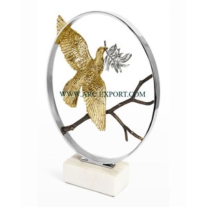 Venta Directa de Fábrica, Juego de 2 Esculturas Metálicas en Forma de Pera, Diseño Exclusivo, Bañadas en Oro, Decoración para el Hogar, Precios al por Mayor - Product Image 3