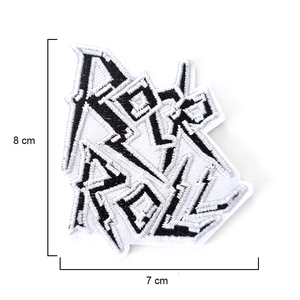 Patch brodé thermocollant avec logo Rock and Roll pour vêtements personnalisés - Product Image 6