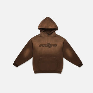 Haute qualité coton lourd streetwear vêtements polaire sweat personnalisé 400 500 gsm bouffée impression logo surdimensionné sweats à capuche hommes - Product Image 5