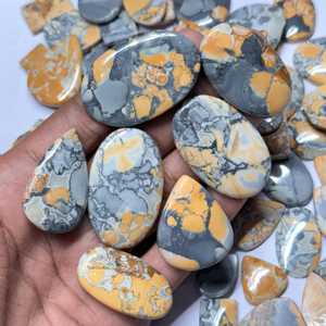 Lote de Gemas Naturales de Jaspe Malingano de Grado AAA, Cabujón Verde, Certificado por Terceros, Sin Tratamientos, Pulido a Mano para Joyería - Product Image 1