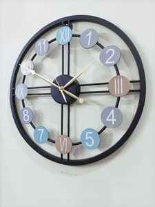 Minimalist Stylish Black Metal Wall <b>Clock</b> Large Living Room Decorative <b>Clock</b> with Needle Display - Product Image 3