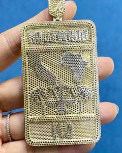 14K สีเหลืองทองที่กำหนดเอง3.30 CT ตัดเพชรโมอิสซาไนท์แท้จี้ชาร์มสไตล์ฮินดูชุบเพชรสำหรับปาร์ตี้ - Product Image 4