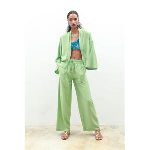 Traje de Pantalón Blanca Plazzo Crepe 9852 con Top - Product Image 6