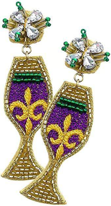Pendientes de Mardi Gras Hechos a Mano, Vintage, Multicolores, para Mujeres y Niñas, Joyería de Moda con Cuentas, Bordado con Cuentas de Semilla, Fiesta India - Product Image 2