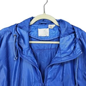 Chaqueta Cortavientos Impermeable con Capucha, Media Cremallera, de Nailon Azul, Venta Directa de Fábrica, Ligera, con Logotipo, Fácil de Transportar - Product Image 4