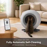 Kotak Pasir Kucing Pintar Bersihkan Sendiri Kontrol Bau Otomatis Aplikasi WiFi Mudah Dibersihkan Model Baru 65L