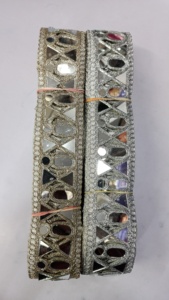 Ribete de Encaje de Organza con Bordado de Espejo Ecológico Hecho a Medida con Color Personalizado de 1.5 Pulgadas de Ancho - Product Image 6