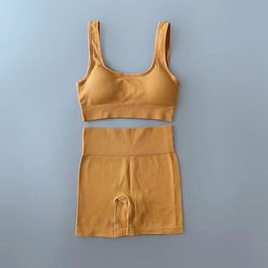 Quality High Waist Shorts and Yoga <b>Leggings</b> Set for Women Quick Fitness Gym Clothing Eco-Friendly Workout Outfits for <b>Summer</b> - Product Image 5