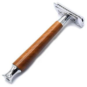 Maquinilla de afeitar recta profesional de doble filo con mango de madera natural para afeitado de seguridad herramienta de maquillaje permanente de entrenamiento de peluquero - Product Image 3