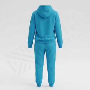 ชุดวอร์มผู้หญิงแบบมีฮู้ด ลายเรียบ สีตัดกัน ปรับแต่งสีได้ พร้อมโลโก้สั่งทำ ชุดกีฬา ความยาวถึงข้อเท้า - Product Image 2