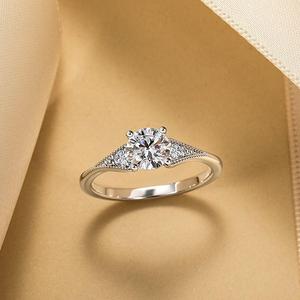 Jeulia Vintage Rose Gold Plated Sterling Silver Beaded Three Stone Promise <b>Ring</b> - Product Image 4