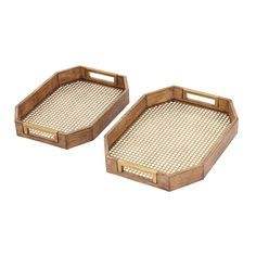 Plateau de service en rotin en osier de bambou naturel de haute qualité pour ustensiles de cuisine accessoires de maison et artisanat de décoration - Product Image 1