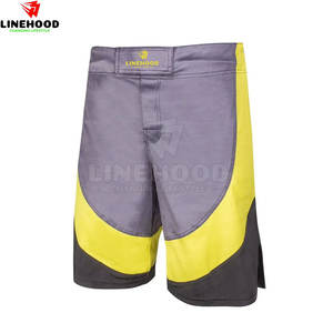 Pantalones cortos de tela de lona ligera para hombre, logotipo personalizado, patrón sólido, diseño elástico de cintura media para artes marciales - Product Image 1