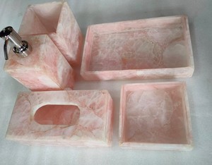 Accessoires de salle de bain en marbre au design accrocheur Vente à chaud Ensemble de salle de bain de qualité durable Ensemble de bain moderne à usage décoratif - Product Image 6