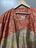 Vente en gros Caftan fleuri long en coton avec col en V, ample et ajusté, tenue de printemps et d'été, robe longue, robe élégante décontractée à la mode pour femmes