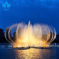 Fontaine commerciale extérieure DEWY Swing en acier inoxydable, jet d'eau ondulante synchronisé avec la musique et le spectacle de lumière, pour la décoration de la place de la ville