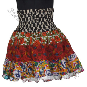 Vente chaude Patch Fille Minijupe Indien Boho Multi Coloré Mini Jupe Coton Patch Canette Jupe Coloré et Élégant Taille Libre - Product Image 5