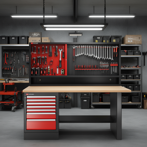 Banco de Trabajo con Gabinete para Herramientas de Alto Rendimiento Facom, con 7 Cajones, Unidad de Pared y Superficie de Trabajo de Madera - Product Image 3