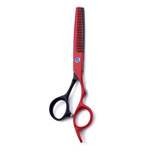 Ciseaux amincissants pour cheveux de coiffeur rouge et noir avec lames tranchantes durables Ciseaux amincissants pour cheveux antidérapants 6.5" - Product Image 6