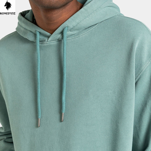 Sweat à capuche pull personnalisé pour hommes léger de haute qualité 100% coton polyester tissu éponge solide motif teint uni - Product Image 4