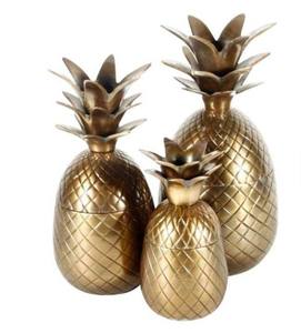 Produits décoratifs pour la maison, ananas de Noël en forme de pot en métal, finition cuivre, articles ménagers, ustensiles de cuisine - Product Image 1
