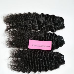 Paquete de pelo de mujer India alineada con cutícula virgen de 8 pulgadas, Color Natural negro, ondas profundas sueltas, rizos, cabello humano barato, químico - Product Image 5