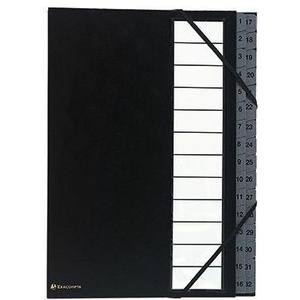 แฟ้มเอกสาร Exacompta Ordonator DIN A4 225 กรัม/ตร.ม. สีดำ Balacron พร้อมช่องใส่เอกสาร 32 ช่อง สีเทา - Product Image 1