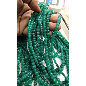 39 hebras de ónix verde de 5mm a 8mm con forma de calabaza collar de cuentas lisas de piedras preciosas 4805 CTS de longitud 14-22 pulgadas con cuentas de melón US $289 - Product Image 2