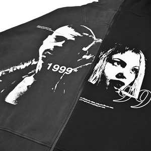 SIBRIN 100% algodón polar cremallera impresa Streetwear Split Hoodie personalizar Urban Street moda coreana estilo Hip Hop sudadera - Product Image 4