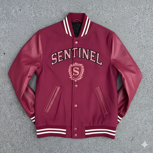 Veste pour homme en laine et soie brodée personnalisée à imprimé fin avec fermeture à bouton recouvert vestes de versity vestes Lettermen - Product Image 1