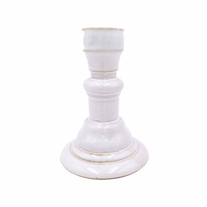 Cerámica blanca Estilo de granja vintage Base ancha clásica Hecha a mano Impermeable Ecológico 10,2X10,2x14,4 cm Candelabro Decoración - Product Image 2