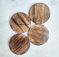 Prix de gros Sous-verres de forme ronde en bois et en résine au design moderne du fabricant indien Ensemble de sous-verres d'occasion pour fêtes de mariage