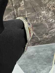 Reloj de Pulsera de Acero Inoxidable con Cristal de Aleación Cuadrado y Moissanita VVS para Hombre, Estilo Hip Hop, Diamantes Blancos, Movimiento de Cuarzo, Estilo Ejecutivo, Ideal para Regalo - Product Image 5