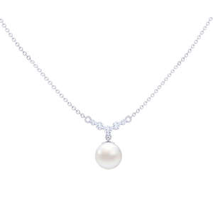 Collier avec pendentif en perle classique Clara, argent sterling 92,5 avec chaîne, cadeau pour femmes et filles - Product Image 1