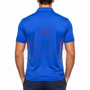 Polo homme bleu à manches courtes, couleur unie, séchage rapide, tricoté, décontracté, en vente en ligne - Product Image 2