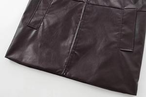 Veste en faux cuir à manches longues pour femmes vêtements d'extérieur amples avec remplissage en coton respirant tricoté confortable - Product Image 3