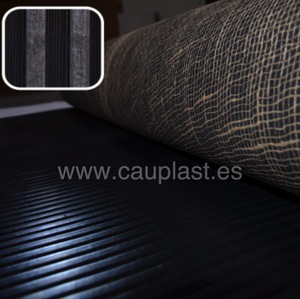 Alfombra de Goma/Rollo de caucho-rayado grueso con cơ sở yute-grosor 3mm - Product Image 1