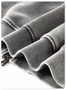 Vente en gros de sweat à capuche vierge délavé vintage personnalisé sweat-shirt à fermeture éclair en coton polaire épaisse et lourde - Product Image 6