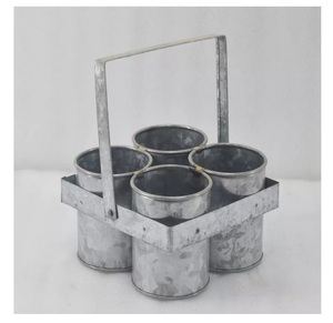 New Latest Galvanized Pot and Planters With Metal Handle New Design Metal <b>Plant</b> Pot <b>for</b> Garden Decoration New Metal Flower Pot - Product Image 4