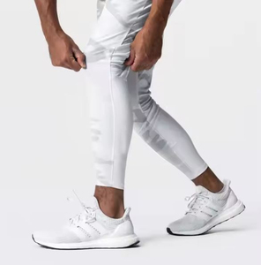 Men's <b>White</b> Sublimation Printed Sporty Leggings Elastic Waist Quick Dry Lightweight Spandex Polyester Pants Summer Wear - Product Image 3